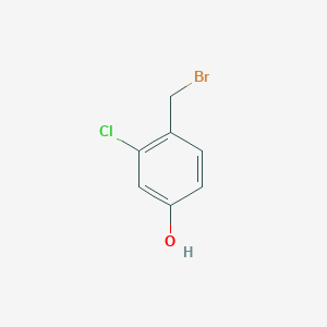 molecular formula C7H6BrClO B13549599 4-(Bromomethyl)-3-chlorophenol 
