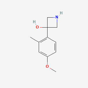 molecular formula C11H15NO2 B13549641 3-(4-Methoxy-2-methylphenyl)azetidin-3-ol 