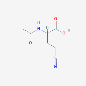 molecular formula C7H10N2O3 B13549698 N-Acetyl-5-nitrilonorvaline CAS No. 34972-70-8