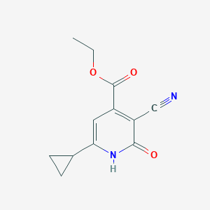 molecular formula C12H12N2O3 B13549728 Ethyl 3-cyano-6-cyclopropyl-2-hydroxypyridine-4-carboxylate 