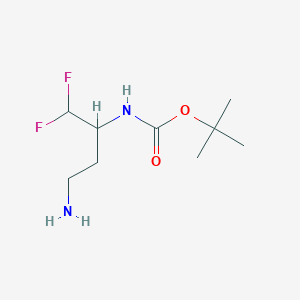 molecular formula C9H18F2N2O2 B13549772 tert-butyl N-(4-amino-1,1-difluorobutan-2-yl)carbamate 