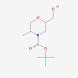 molecular formula C11H21NO4 B13549831 Tert-butyl 2-(hydroxymethyl)-5-methylmorpholine-4-carboxylate 