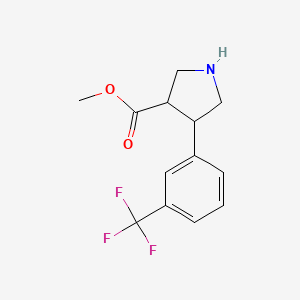 molecular formula C13H14F3NO2 B13549871 Methyl 4-[3-(trifluoromethyl)phenyl]pyrrolidine-3-carboxylate CAS No. 169248-95-7