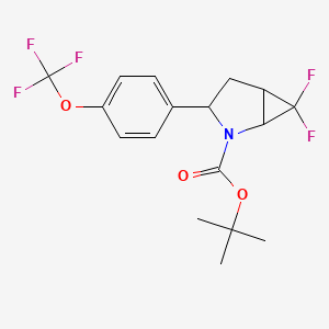 molecular formula C17H18F5NO3 B13549895 Tert-butyl 6,6-difluoro-3-[4-(trifluoromethoxy)phenyl]-2-azabicyclo[3.1.0]hexane-2-carboxylate 
