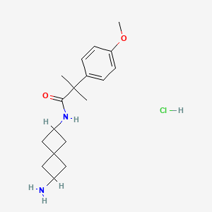 molecular formula C18H27ClN2O2 B13549936 N-(6-Aminospiro[3.3]heptan-2-yl)-2-(4-methoxyphenyl)-2-methylpropanamide hydrochloride 