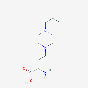 molecular formula C12H25N3O2 B13549975 2-Amino-4-(4-isobutylpiperazin-1-yl)butanoic acid 