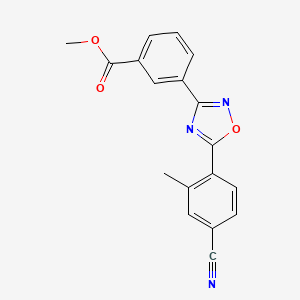 molecular formula C18H13N3O3 B13549995 Methyl 3-[5-(4-cyano-2-methylphenyl)-1,2,4-oxadiazol-3-yl]benzoate 
