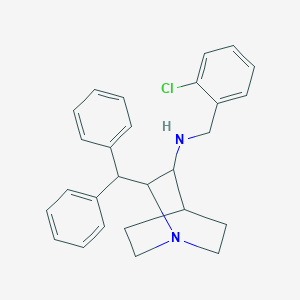 molecular formula C27H29ClN2 B135500 3-(2-Chlorobenzylamino)-2-benzhydrylquinuclidine CAS No. 135007-72-6