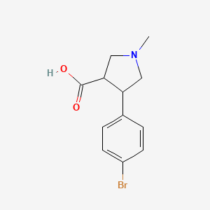 molecular formula C12H14BrNO2 B13550016 4-(4-Bromophenyl)-1-methylpyrrolidine-3-carboxylic acid 