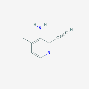molecular formula C8H8N2 B13550044 2-Ethynyl-4-methylpyridin-3-amine 