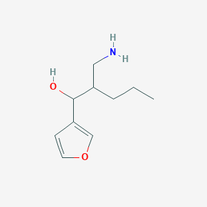 molecular formula C10H17NO2 B13550050 2-(Aminomethyl)-1-(furan-3-yl)pentan-1-ol 