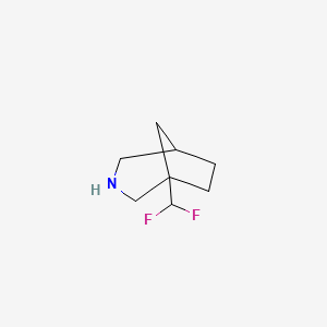 molecular formula C8H13F2N B13550064 1-(Difluoromethyl)-3-azabicyclo[3.2.1]octane 