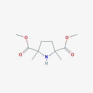 molecular formula C10H17NO4 B13550074 2,5-dimethyl2,5-dimethylpyrrolidine-2,5-dicarboxylate,Mixtureofdiastereomers 