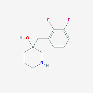 molecular formula C12H15F2NO B13550110 3-(2,3-Difluorobenzyl)piperidin-3-ol 