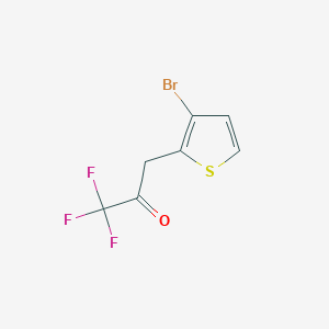 molecular formula C7H4BrF3OS B13550232 3-(3-Bromothiophen-2-yl)-1,1,1-trifluoropropan-2-one 