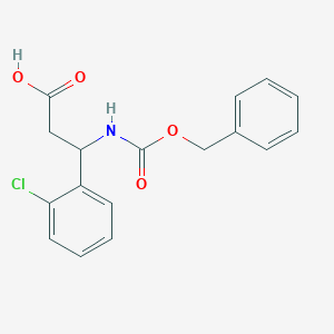 molecular formula C17H16ClNO4 B13550335 3-(((Benzyloxy)carbonyl)amino)-3-(2-chlorophenyl)propanoic acid 