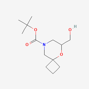 molecular formula C13H23NO4 B13550346 Tert-butyl 6-(hydroxymethyl)-5-oxa-8-azaspiro[3.5]nonane-8-carboxylate 