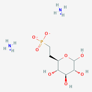 molecular formula C7H21N2O8P B13550355 diammonium {2-[(2R,3S,4S,5R)-3,4,5,6-tetrahydroxyoxan-2-yl]ethyl}phosphonate 