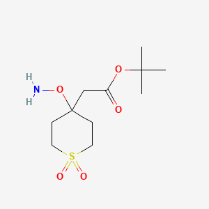 molecular formula C11H21NO5S B13550397 Tert-butyl 2-[4-(aminooxy)-1,1-dioxo-1lambda6-thian-4-yl]acetate 