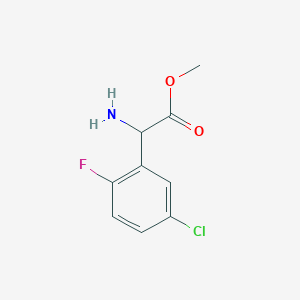 molecular formula C9H9ClFNO2 B13550427 Methyl 2-amino-2-(5-chloro-2-fluorophenyl)acetate 