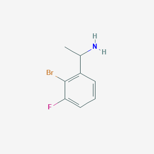 molecular formula C8H9BrFN B13550463 1-(2-Bromo-3-fluorophenyl)ethylamine 