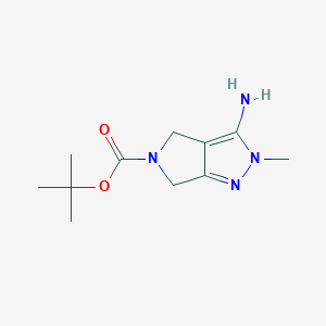 molecular formula C11H18N4O2 B13550506 tert-Butyl 3-amino-2-methyl-4,6-dihydropyrrolo[3,4-c]pyrazole-5(2H)-carboxylate 