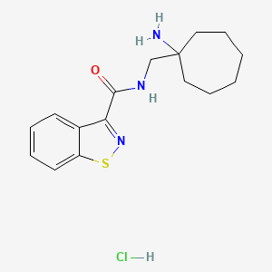 molecular formula C16H22ClN3OS B13550507 N-((1-Aminocycloheptyl)methyl)benzo[d]isothiazole-3-carboxamide hydrochloride 