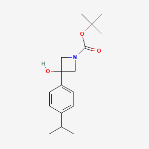molecular formula C17H25NO3 B13550583 tert-Butyl 3-hydroxy-3-(4-isopropylphenyl)azetidine-1-carboxylate 