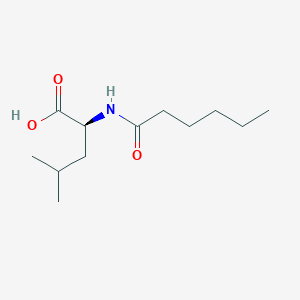 molecular formula C12H23NO3 B135506 Leucine, N-(1-oxohexyl)- CAS No. 133906-92-0