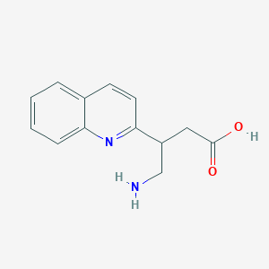 molecular formula C13H14N2O2 B13550652 4-Amino-3-(quinolin-2-yl)butanoic acid 