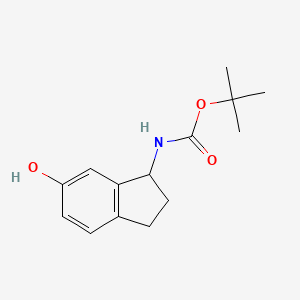 molecular formula C14H19NO3 B13550660 Tert-butyl N-(6-hydroxy-2,3-dihydro-1H-inden-1-yl)carbamate 