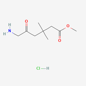 molecular formula C9H18ClNO3 B13550767 Methyl6-amino-3,3-dimethyl-5-oxohexanoatehydrochloride 