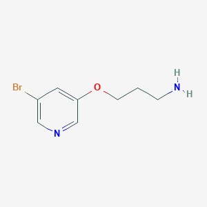 molecular formula C8H11BrN2O B13550779 3-((5-Bromopyridin-3-yl)oxy)propan-1-amine 