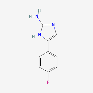 molecular formula C9H8FN3 B1355081 5-(4-氟苯基)-1H-咪唑-2-胺 CAS No. 60472-17-5