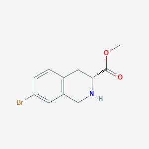 molecular formula C11H12BrNO2 B13550848 methyl (3R)-7-bromo-1,2,3,4-tetrahydroisoquinoline-3-carboxylate 