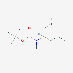 molecular formula C12H25NO3 B13550862 Tert-butyl n-(1-hydroxy-4-methylpentan-2-yl)-n-methylcarbamate 