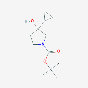 molecular formula C12H21NO3 B13550899 Tert-butyl 3-cyclopropyl-3-hydroxypyrrolidine-1-carboxylate 