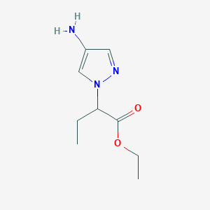 molecular formula C9H15N3O2 B13550930 Ethyl 2-(4-amino-1h-pyrazol-1-yl)butanoate 