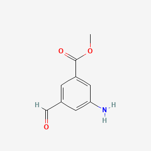 molecular formula C9H9NO3 B13550989 Methyl 3-amino-5-formylbenzoate 