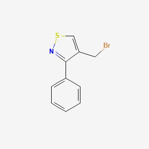 molecular formula C10H8BrNS B13551022 4-(Bromomethyl)-3-phenyl-1,2-thiazole 