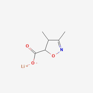 molecular formula C6H8LiNO3 B13551039 Lithium(1+) 3,4-dimethyl-4,5-dihydro-1,2-oxazole-5-carboxylate 