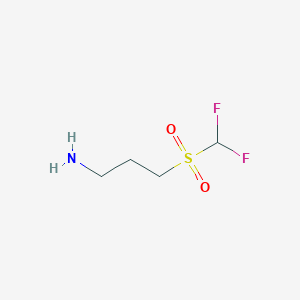 molecular formula C4H9F2NO2S B13551063 3-((Difluoromethyl)sulfonyl)propan-1-amine 