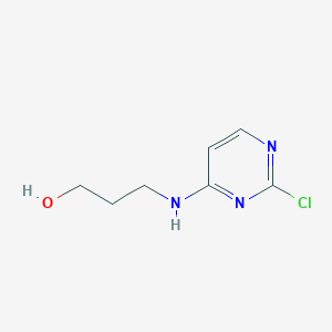 molecular formula C7H10ClN3O B1355107 3-((2-Chloropyrimidin-4-yl)amino)propan-1-ol CAS No. 55662-19-6