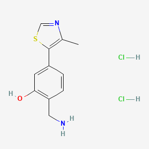 molecular formula C11H14Cl2N2OS B13551086 2-(Aminomethyl)-5-(4-methyl-1,3-thiazol-5-yl)phenoldihydrochloride CAS No. 2825012-26-6