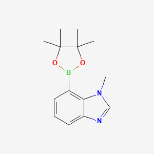 molecular formula C14H19BN2O2 B13551091 1-methyl-7-(tetramethyl-1,3,2-dioxaborolan-2-yl)-1H-1,3-benzodiazole 