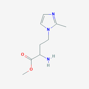 molecular formula C9H15N3O2 B13551105 Methyl 2-amino-4-(2-methyl-1h-imidazol-1-yl)butanoate 