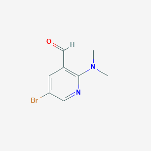 molecular formula C8H9BrN2O B13551110 5-Bromo-2-(dimethylamino)nicotinaldehyde 