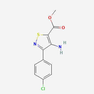 molecular formula C11H9ClN2O2S B1355113 Methyl 4-amino-3-(4-chlorophenyl)-1,2-thiazole-5-carboxylate CAS No. 82424-59-7