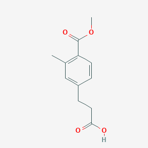 molecular formula C12H14O4 B13551158 4-(Methoxycarbonyl)-3-methylbenzenepropanoic acid 