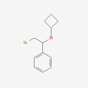 molecular formula C12H15BrO B13551174 (2-Bromo-1-cyclobutoxyethyl)benzene 